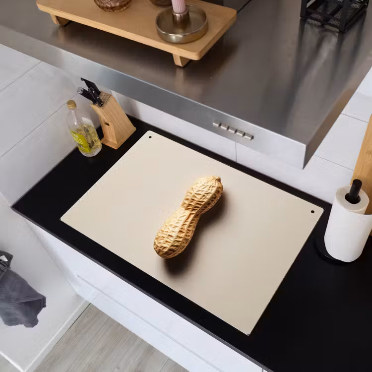 Pinda - Ruw - Beige Inductie beschemer met haakjes klein -sfeer1