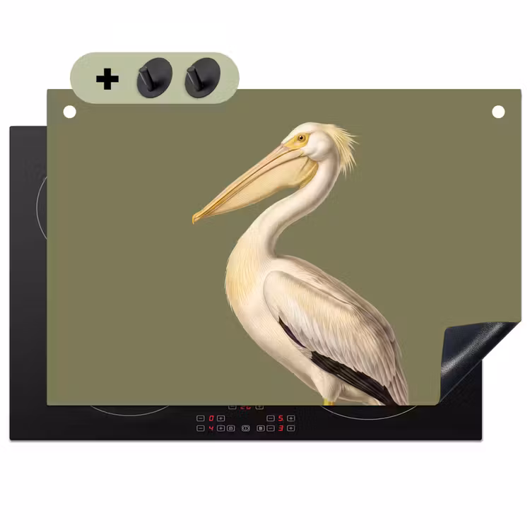 Pelikaan - Wit - Vogel - Klassiek - Natuur Inductie beschemer met haakjes klein -3d