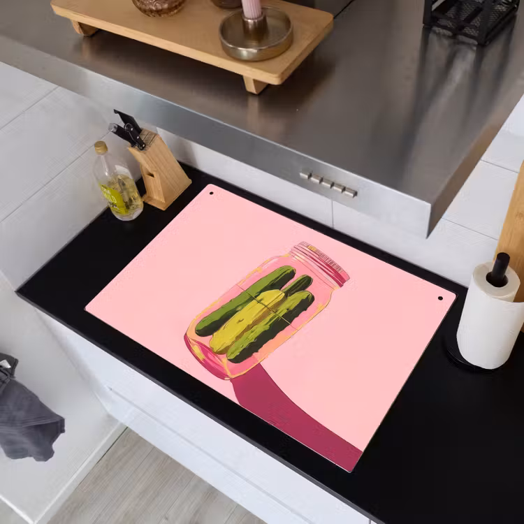Augurken - Pot - Schaduw - Roze Inductie beschemer met haakjes klein -sfeer1