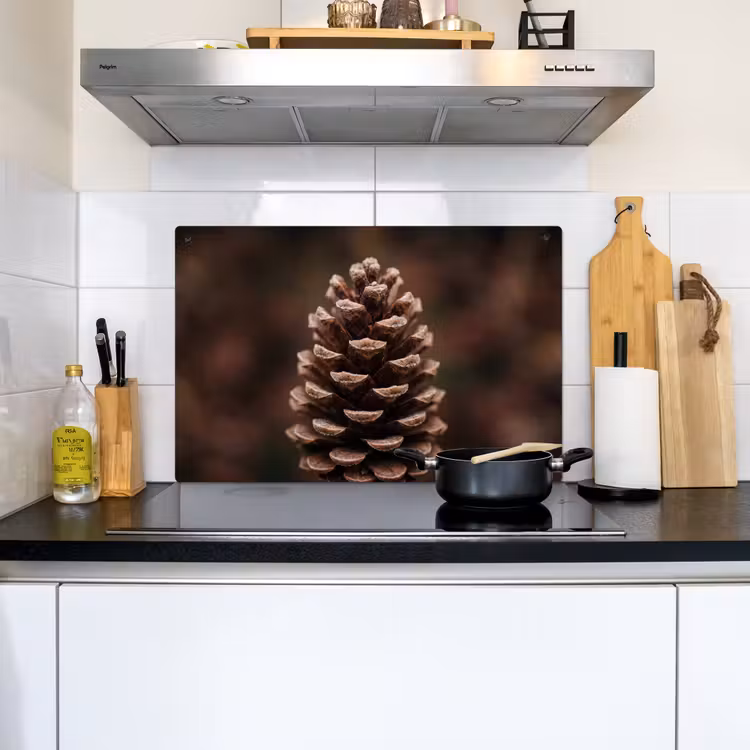Dennenappel - Bos - Herfst - Bruin - Sfeervol Inductie beschemer met haakjes klein -sfeer2