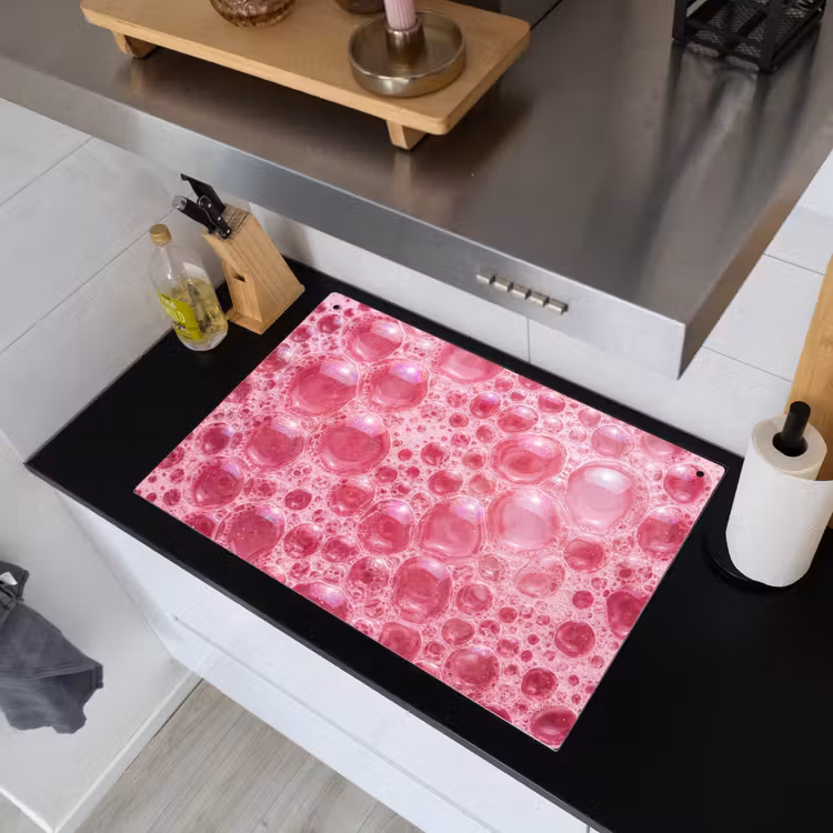 Roze - Schuim - Bubbels Inductie beschemer met haakjes klein -sfeer1