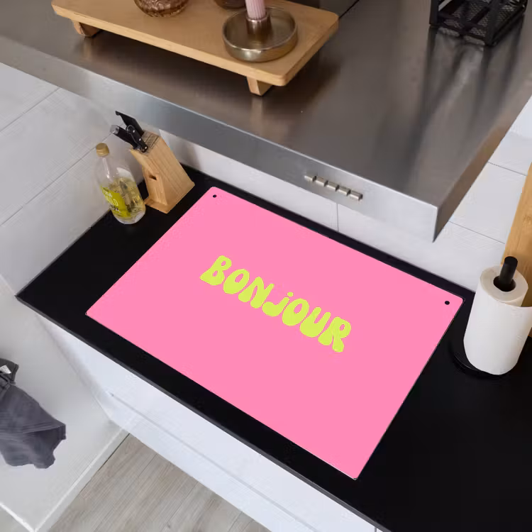 Roze - Groene bonjour - Organisch Inductie beschemer met haakjes klein -sfeer1