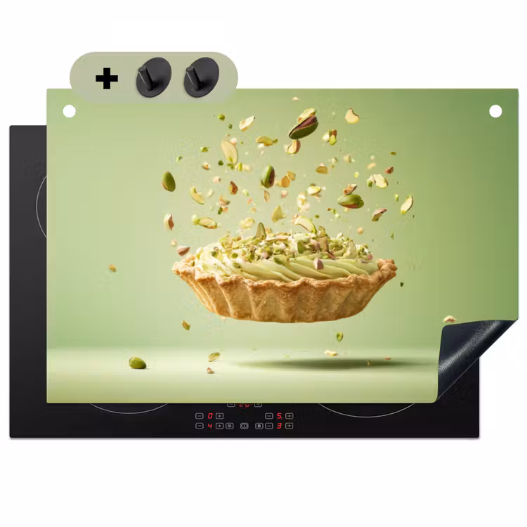Pistache - Taart - Noten - Eten Inductie beschemer met haakjes klein -3d