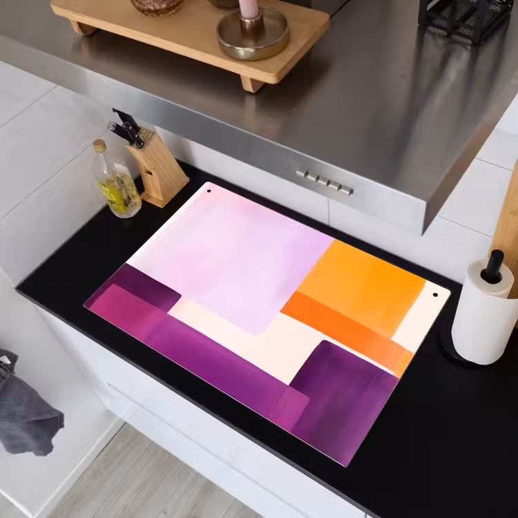 Vlakken - Abstract - Rechthoekig - Oranje Inductie beschemer met haakjes klein -sfeer1