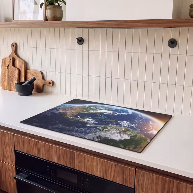 Induction Hob Cover & Splashback (2-in-1) - Planet - Space - Cosmos - Planeet - Ruimte - Kosmos Inductie beschemer met haakjes klein