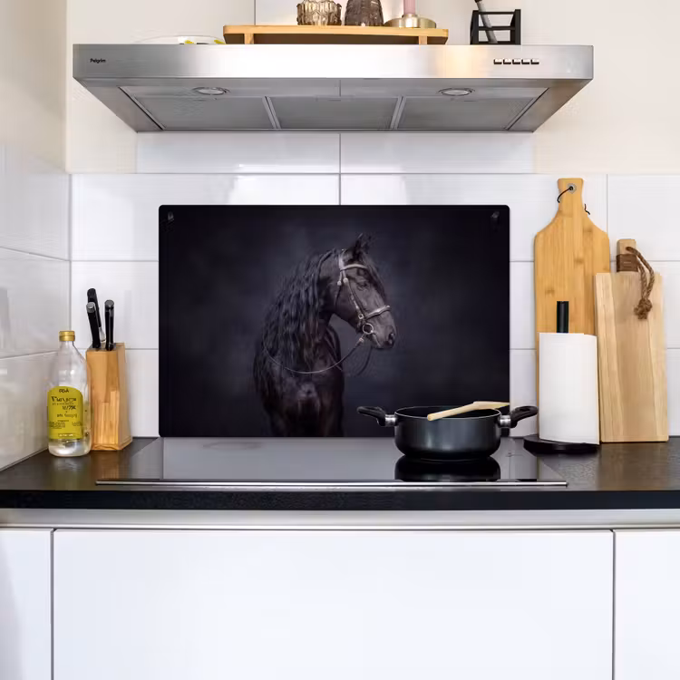 Portret - Paard - Donker Inductie beschemer met haakjes klein -sfeer2