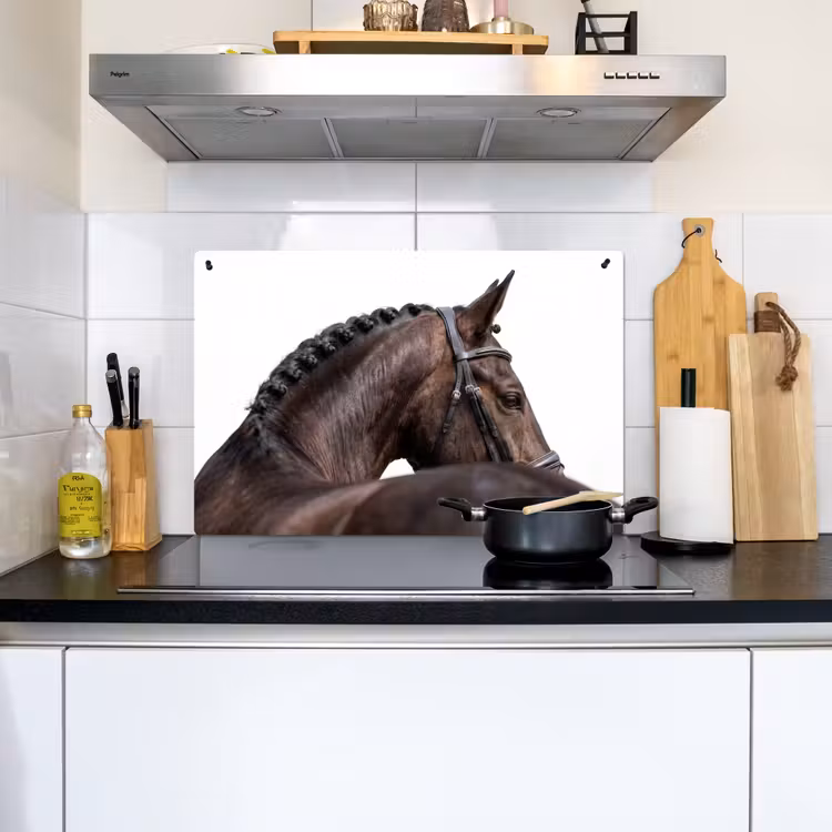 Portret - Paard - Elegant Inductie beschemer met haakjes klein -sfeer2