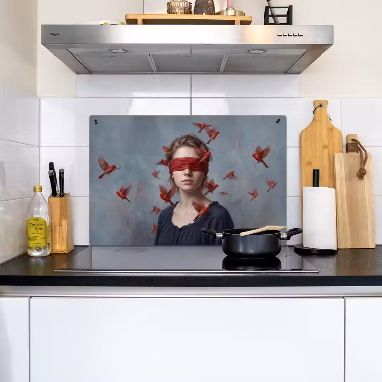 Portret - Krachtig - Rood Inductie beschemer met haakjes klein -sfeer2