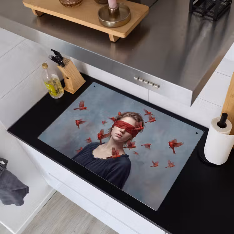 Portret - Krachtig - Rood Inductie beschemer met haakjes klein -sfeer1