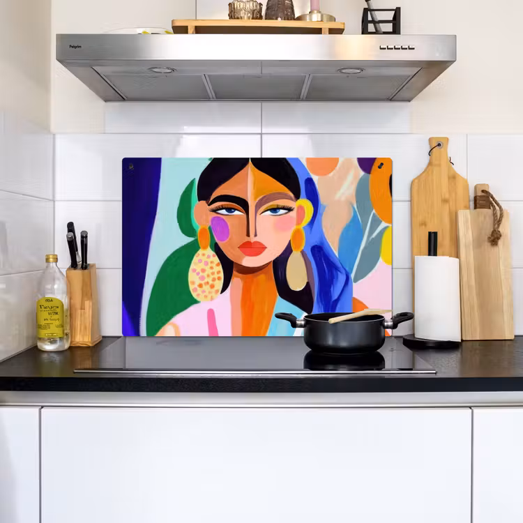 Portret - Vrouw - Modern Inductie beschemer met haakjes klein -sfeer2