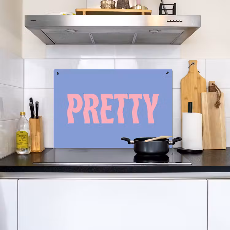 Pretty - Roze - Blauw - Golvend Inductie beschemer met haakjes klein -sfeer2