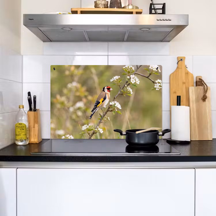 Putter - Bloesem - Lente - Natuur - Kleurrijk Inductie beschemer met haakjes klein -sfeer2