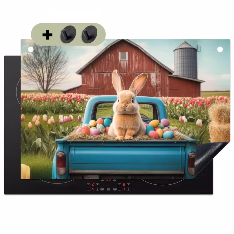 Konijn - Boerderij - Eieren Inductie beschemer met haakjes klein -3d