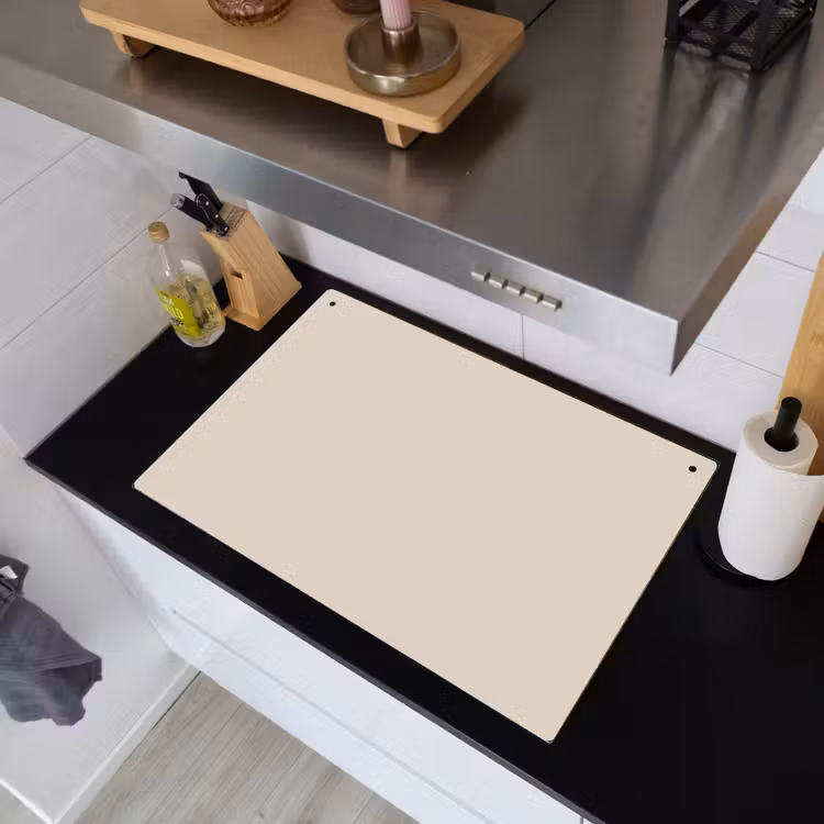 Raw - Linen - Nude Inductie beschemer met haakjes klein 777 -sfeer1