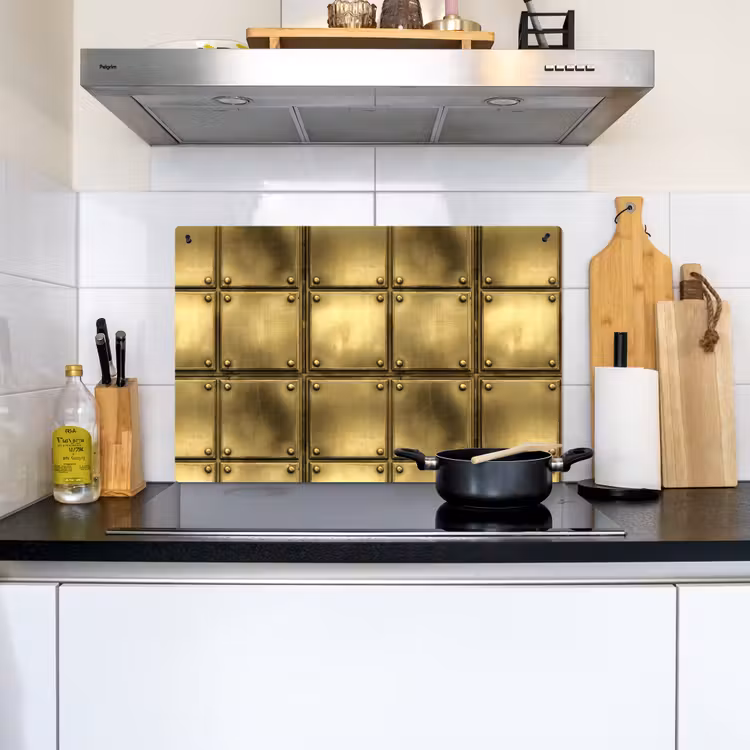 Platen - Industrieel - Stoer - Goud Inductie beschemer met haakjes klein 777 -sfeer2
