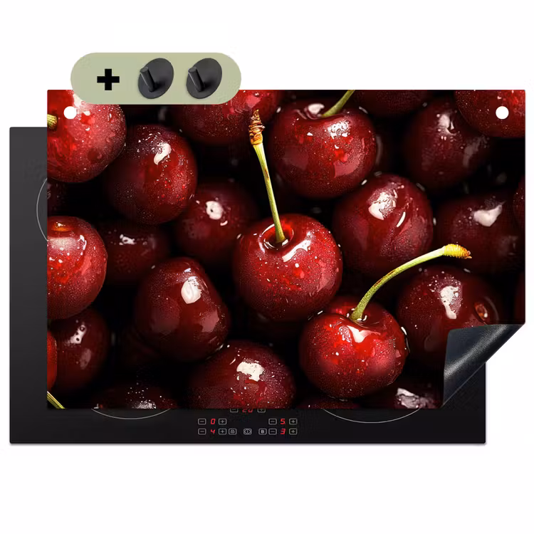 Rood - Fruit - Kersen Inductie beschemer met haakjes klein -3d