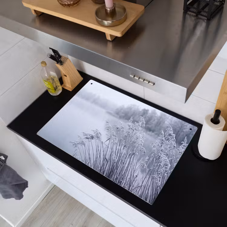 Riet - Bevroren - Winter - Natuur Inductie beschemer met haakjes klein -sfeer1