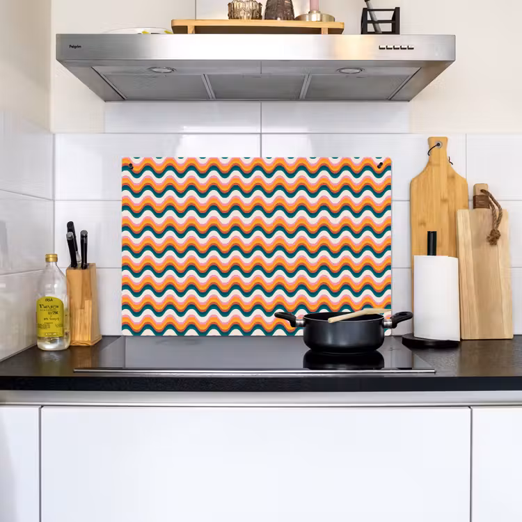 Retro - Disco - Golven - Kleur Inductie beschemer met haakjes klein 777 -sfeer2