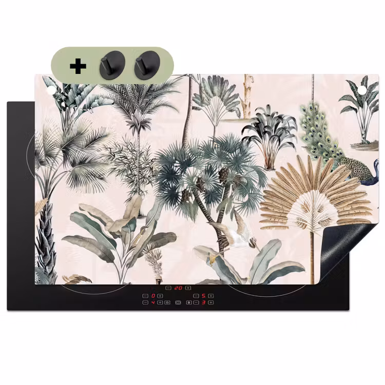 Retro - Jungle - Natuur - Dieren Inductie beschemer met haakjes klein -3d