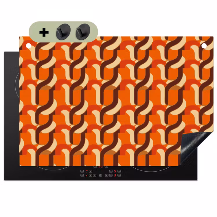 Retro - Modern - Kleurrijk Inductie beschemer met haakjes klein 777 -3d