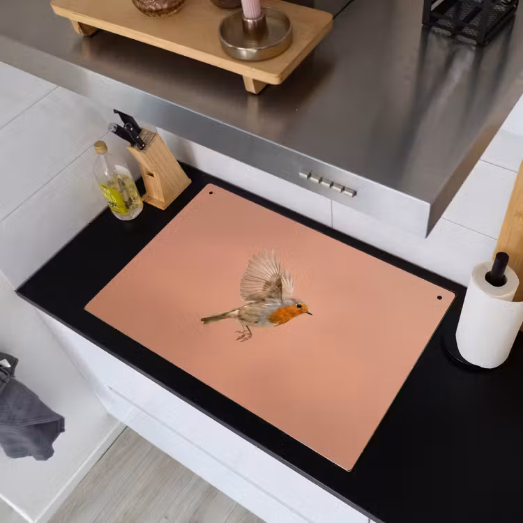 Roodborst - Natuur - Roze Inductie beschemer met haakjes klein -sfeer1