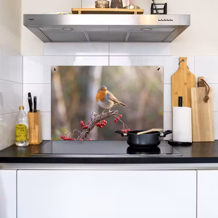 Roodborst - Tak - Bessen - Natuur Inductie beschemer met haakjes klein -sfeer2