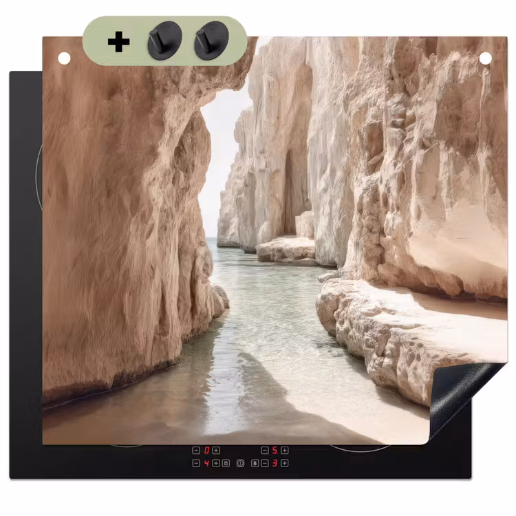 Rotsen - Zee - Zand - Kloof Inductie beschemer met haakjes middel -3d