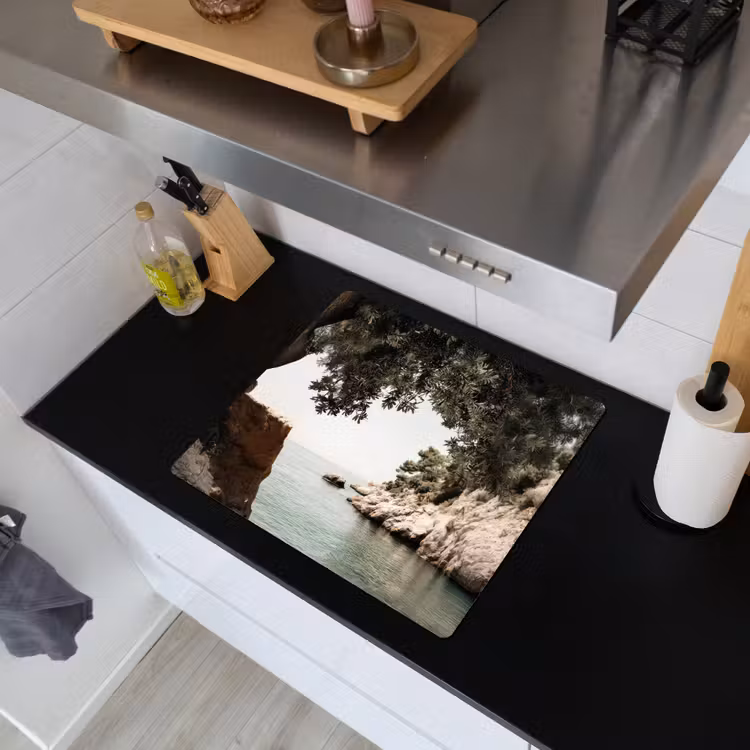 Rotsen - Zee - Boom - Groen Inductie beschemer met haakjes middel -sfeer1