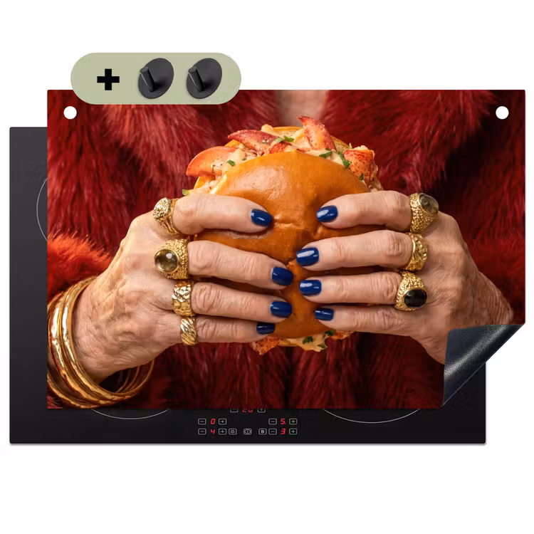 Broodje - Bontjas - Goud Inductie beschemer met haakjes klein -3d
