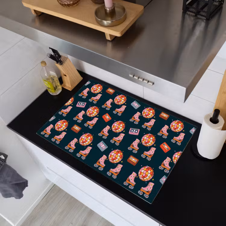 Rolschaatsen - Patroon - Disco Inductie beschemer met haakjes klein 777 -sfeer1