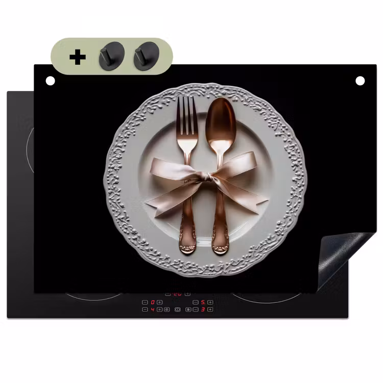 Rose - Strik - Bestek Inductie beschemer met haakjes klein -3d