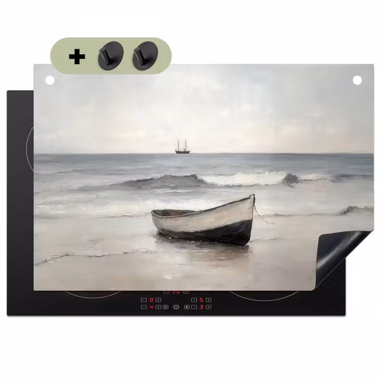 Roeiboot - Zee - Horizon Inductie beschemer met haakjes klein -3d