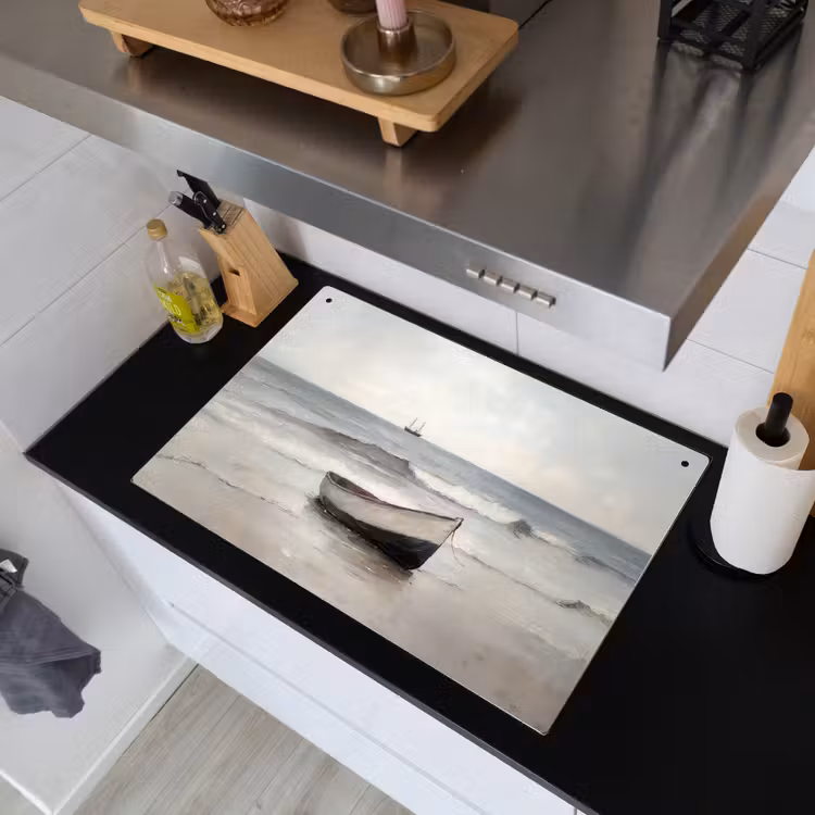 Roeiboot - Zee - Horizon Inductie beschemer met haakjes klein -sfeer1
