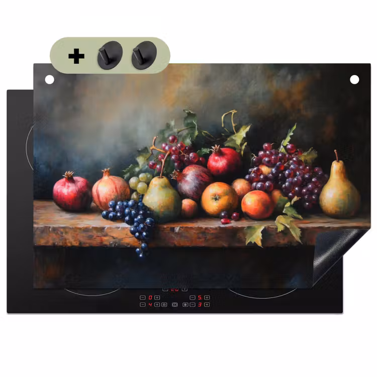 Rustiek - Stilleven - Fruit Inductie beschemer met haakjes klein -3d