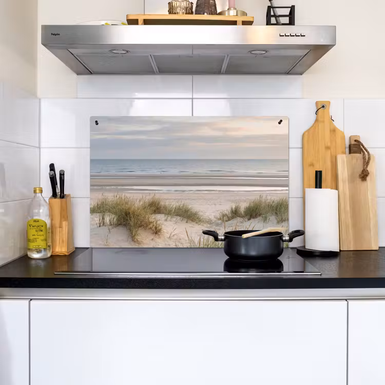 Zandstrand - Bewolkt - Duinen Inductie beschemer met haakjes klein -sfeer2