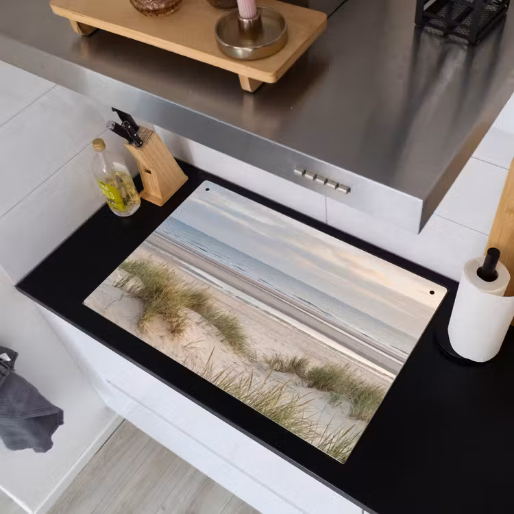 Zandstrand - Bewolkt - Duinen Inductie beschemer met haakjes klein -sfeer1