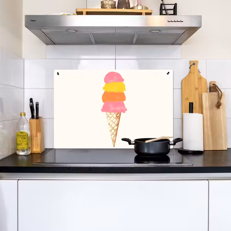 Schepijs - Hoorntje - Illustratie - Minimalistisch Inductie beschemer met haakjes klein -sfeer2