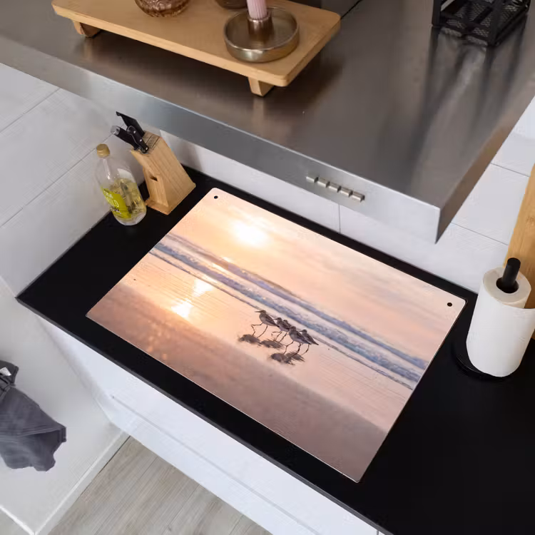 Zee - Vogels - Strand Inductie beschemer met haakjes klein -sfeer1