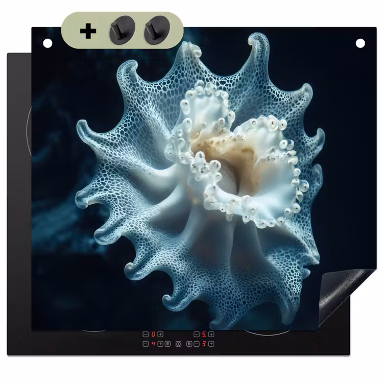 Zeewezen - Wit - Golven - Water Inductie beschemer met haakjes middel -3d