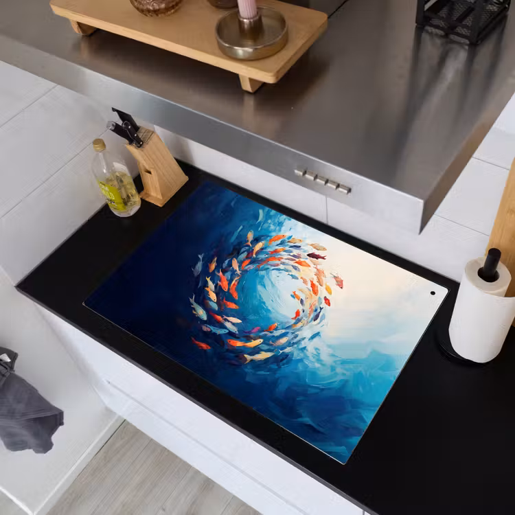 Zee - Vissen - Kleurrijk - Dynamisch Inductie beschemer met haakjes klein -sfeer1