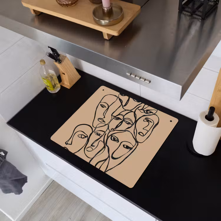 Gezichtenzee - Lijntekening - Abstract Inductie beschemer met haakjes middel -sfeer1