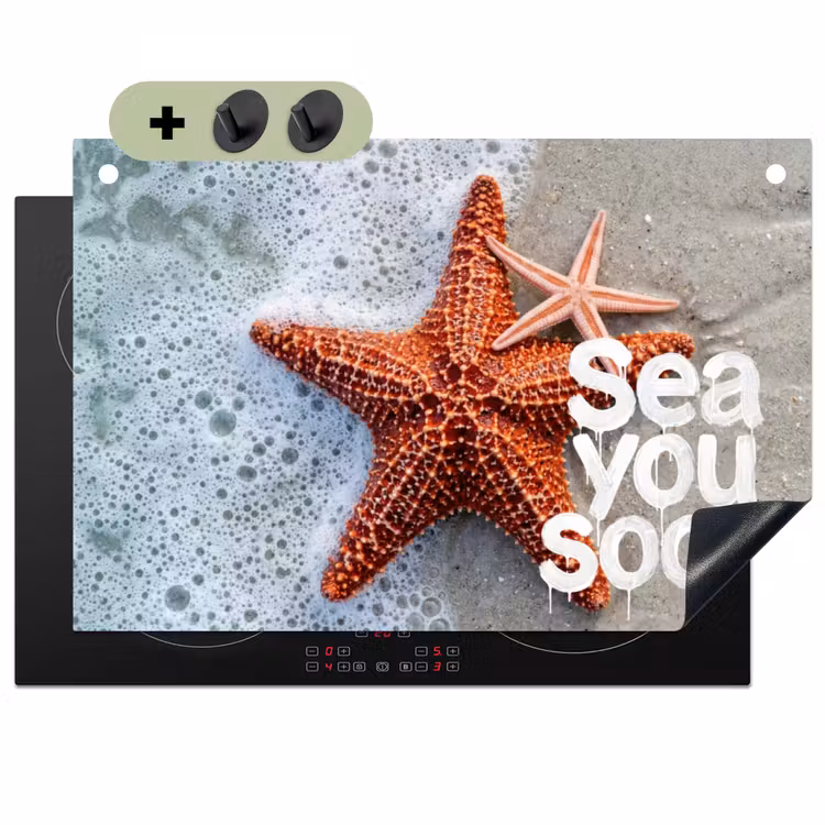 Sea you soon - Zeester - Zee Inductie beschemer met haakjes klein -3d