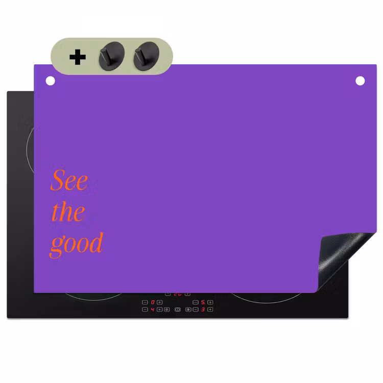 See the good - Oranje - Paars Inductie beschemer met haakjes klein -3d