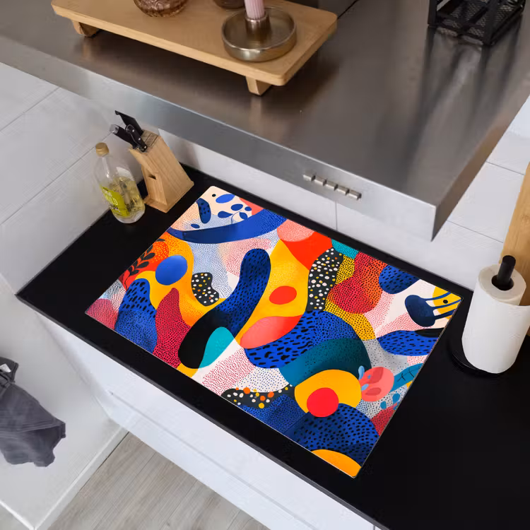 Vormen - Abstract - Stippels - Blauw Inductie beschemer met haakjes klein -sfeer1