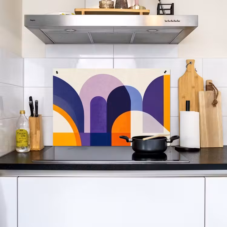 Vormen - Abstract - Grafisch - Oranje Inductie beschemer met haakjes klein -sfeer2