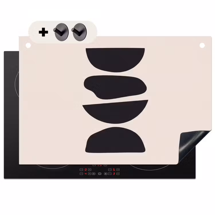 Induction Hob Cover & Splashback (2-in-1) - Shapes - Abstract - Modern - Vormen - Abstract - Modern Inductie beschemer met haakjes klein