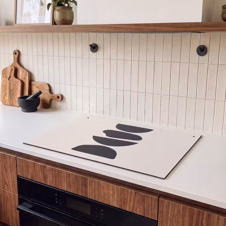 Induction Hob Cover & Splashback (2-in-1) - Shapes - Abstract - Modern - Vormen - Abstract - Modern Inductie beschemer met haakjes klein