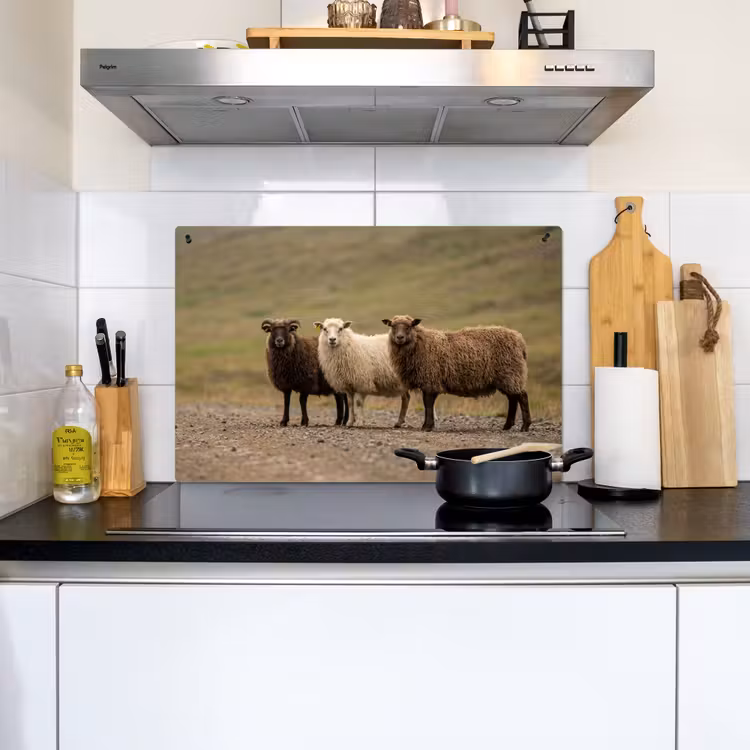 Schapen - Bruin - Wit - Grindpad Inductie beschemer met haakjes klein -sfeer2