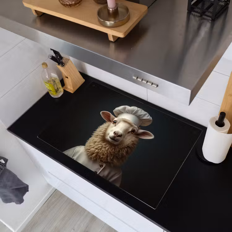 Schaap - Wol - Kok Inductie beschemer met haakjes klein -sfeer1