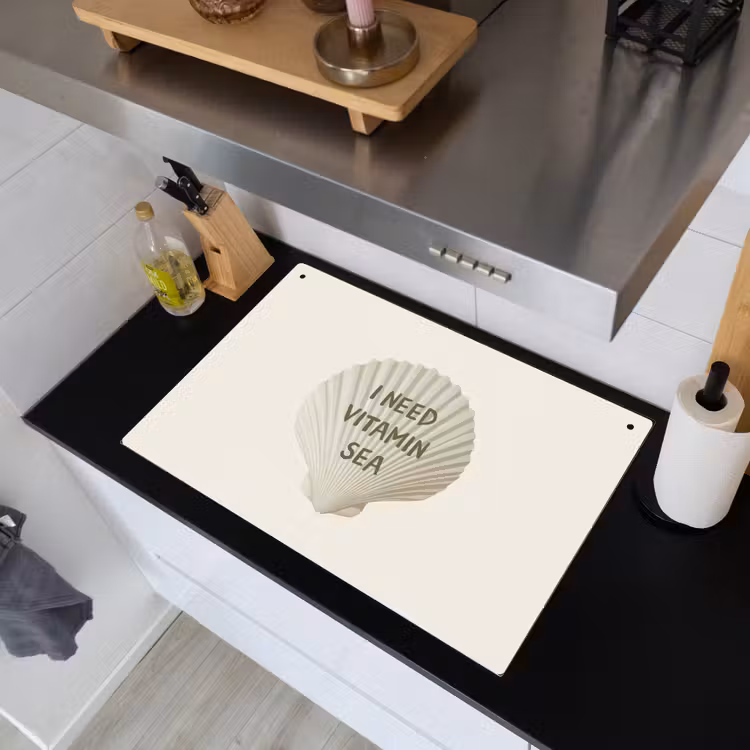 Schelp - Quote - Groen Inductie beschemer met haakjes klein -sfeer1